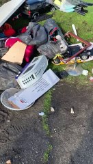 The flytipped waste at Beaulieu aerodrome (taken by Photography New Forest)