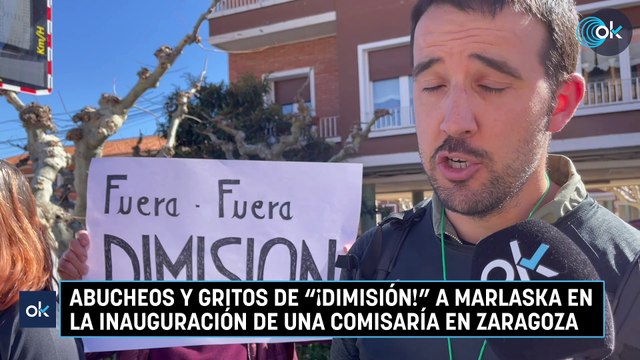 Abucheos y gritos de ¡dimisión! a Marlaska en la inauguración de una comisaría en Zaragoza
