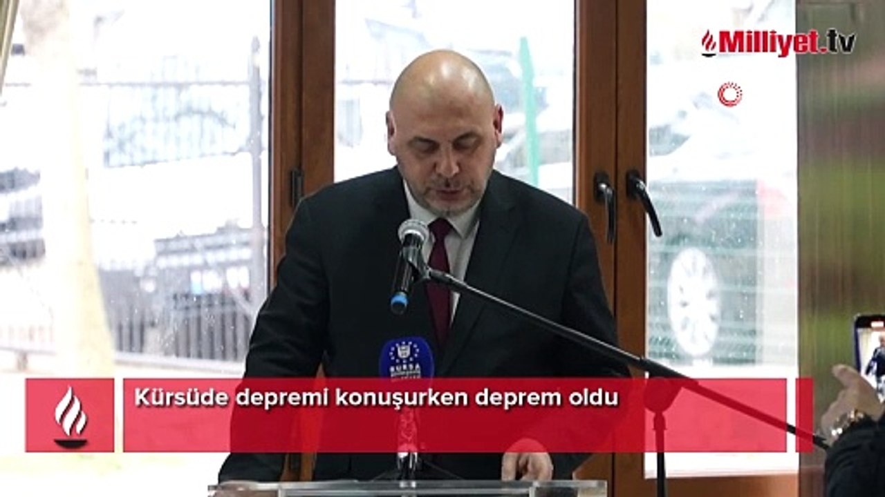 Kürsüde depremi konuşurken deprem oldu