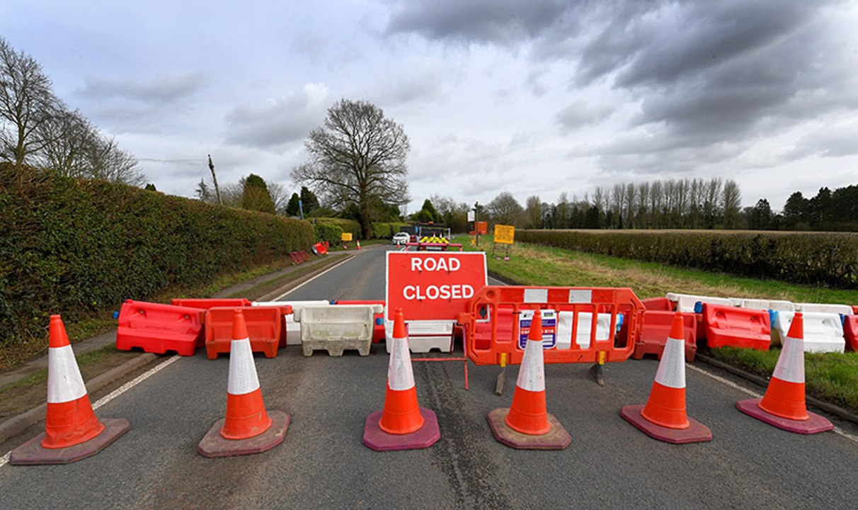 The A448 Kidderminster Road is closed for three months for water