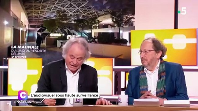 Franz-Olivier Giesbert et François Jost sur le plateau de C médiatique ce dimanche 18 février 2024.
