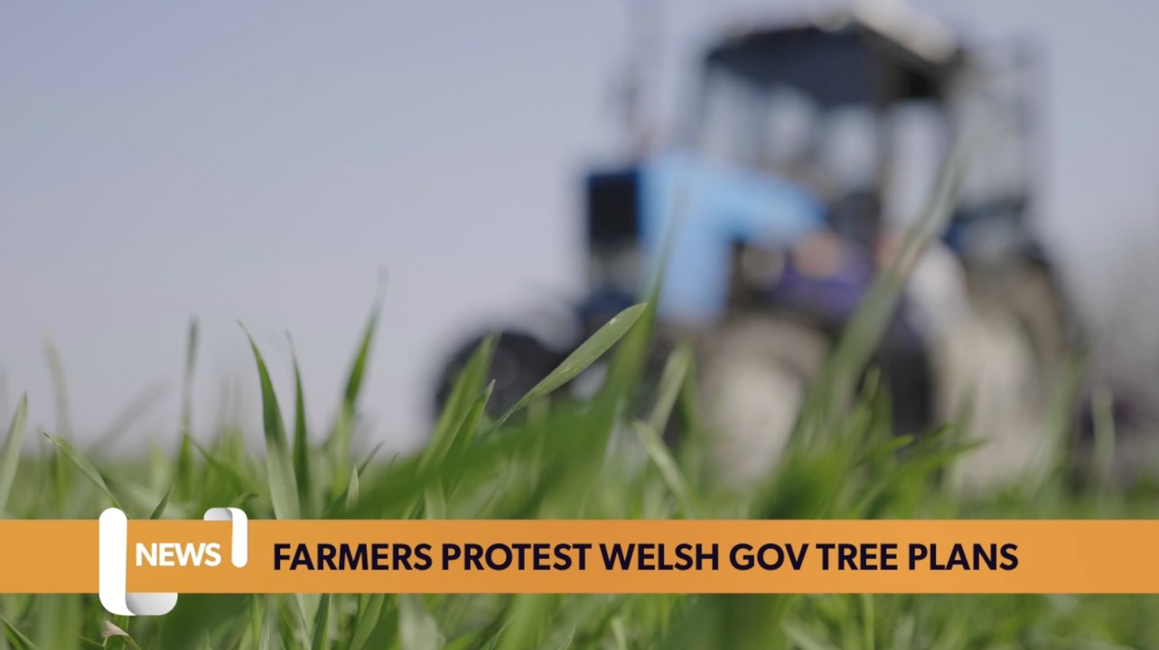 Wales headlines 19 February: Farmers protest Welsh gov tree plans