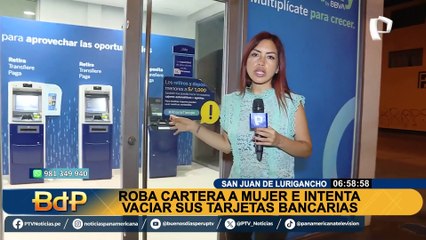 SJL: agarran del cuello a delincuente que le robó la cartera a una mujer para vaciar sus cuentas