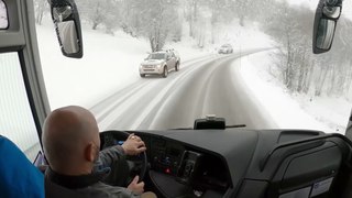 Bus drive in the Alps Video 1