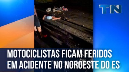 Скачать видео: Motociclistas ficam feridos em acidente no Noroeste do ES