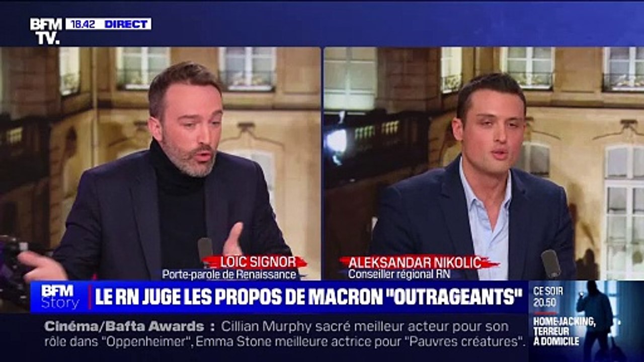 Chahut sur le plateau de BFM TV ce soir, quand les invités et les journalistes font le forcing pour faire dire à un élu du Rassemblement National que "Jean-Marie Le Pen" est raciste