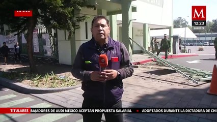 Tráiler sin conductor derriba la entrada del Hospital General Militar frente a Campo Marte