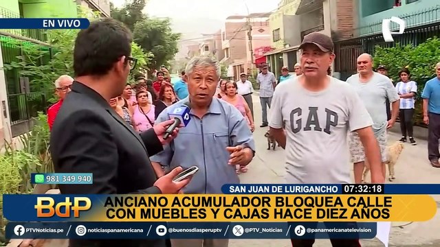 Denuncia a sujeto que bloquea vía pública con muebles y cajas en calle de SJL