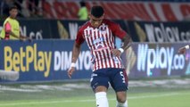 Impactante lesión de Rafael Pérez en el partido entre Junior y Santa Fe