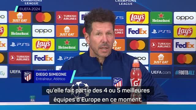 Atlético - Simeone : “L’Inter fait partie des 4 ou 5 meilleures équipes d’Europe”