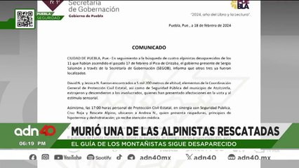 Muere alpinista rescatada en el Pizo de Orizaba, el guía del grupo sigue desaparecido