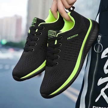 Black Sneakers Breathable Running Shoes Men Athletic Running Walking Gym Shoes - Casual Sneakers -
