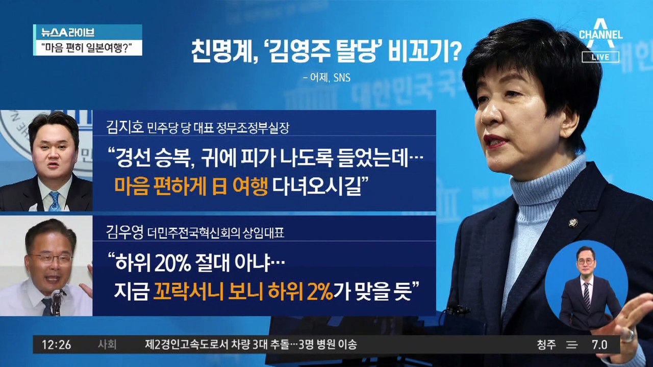 “하위 20% 통보 모멸감”…‘4선’ 김영주, 민주당 탈당