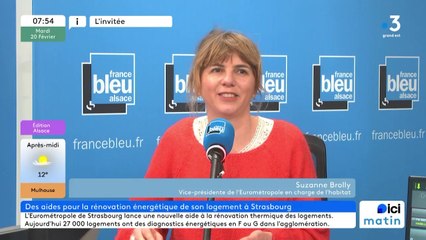 Suzanne Brolly, vice-présidente de l'Eurométropole de Strasbourg en charge de l'habitat, sur les aides à la rénovation énergétique