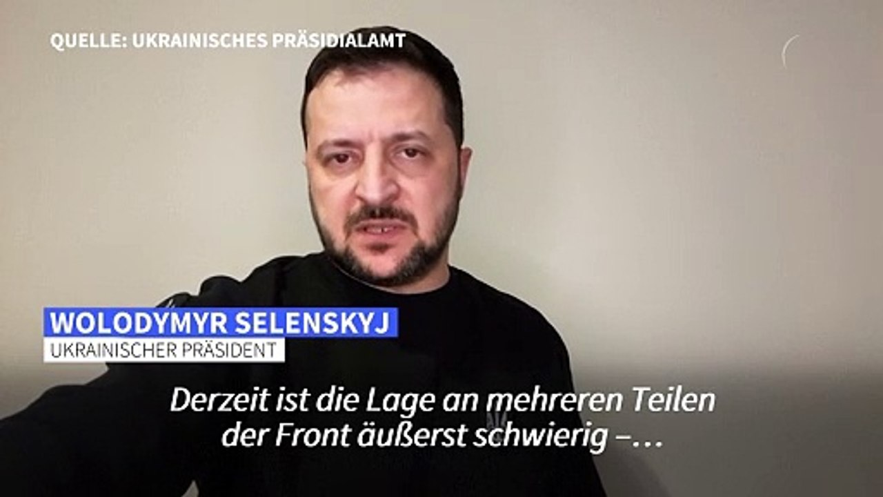 Ukrainischer Präsident: Äußerst schwierige Lage an der Front