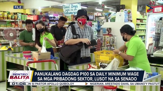 Panukalang dagdag P100 sa arawang sahod ng minimum wage earners sa pribadong sektor, aprubado na sa Senado
