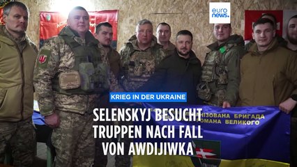 下载视频: Nach Fall von Awdijiwka: Selenskyj besucht Truppen im Osten