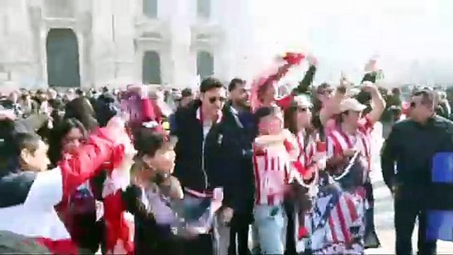 Inter-Atletico Madrid: incontro e sciarpata in piazza Duomo