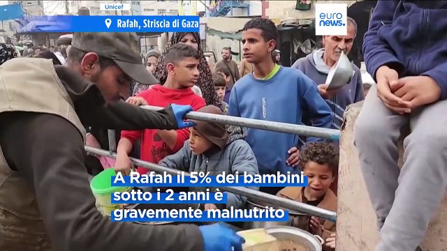 Gaza, denutrito il 15% dei bambini sotto i due anni nel nord della Striscia denuncia Unicef
