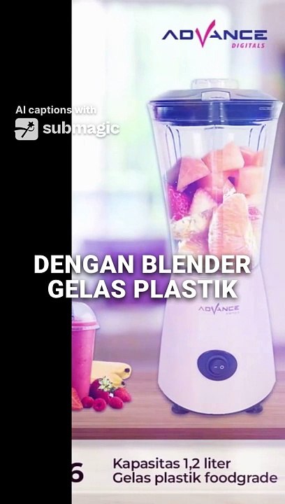 NIKMATI KEPRAKTISAN MEMASAK DENGAN BLENDER GELAS PLASTIK BERSATU 2L! 