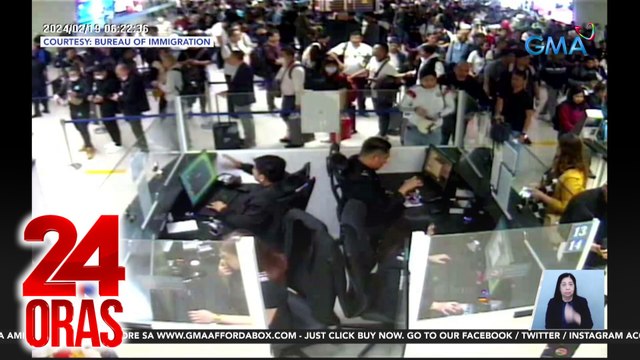 BI: mahabang pila sa NAIA1 arrivals, dahil sa sabay-sabay na dating ng 2,000 pasahero | 24 Oras