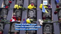 Zelenskyy e primeira-dama prestam homenagem aos ucranianos mortos na Revolução da Dignidade