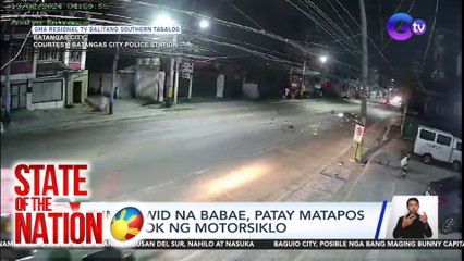 Tumatawid na babae, patay matapos masalpok ng motorsiklo | SONA