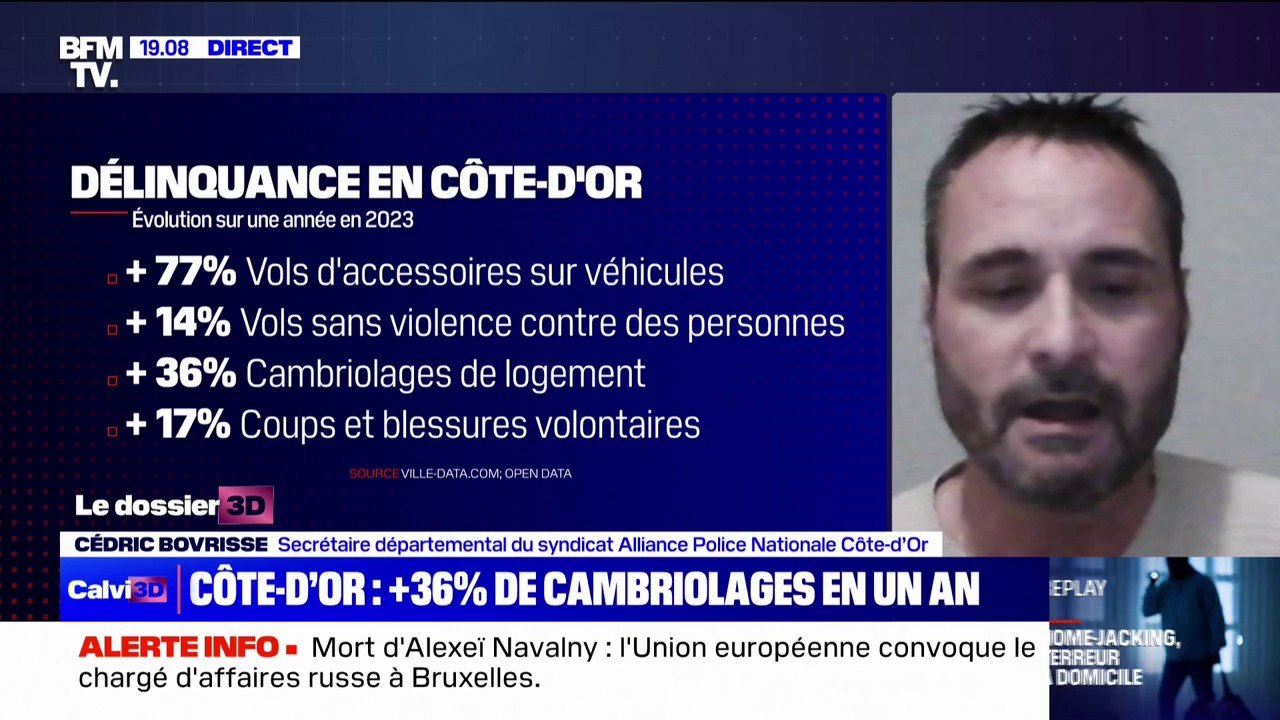 Augmentation des atteintes aux personnes: "On constate effectivement une hausse des violences", indique Cédric Bovrisse (Alliance police nationale Côte-d'Or)