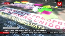 Personal médico de Guerrero protesta en Segob de CdMx por basificación y aumento de sueldo