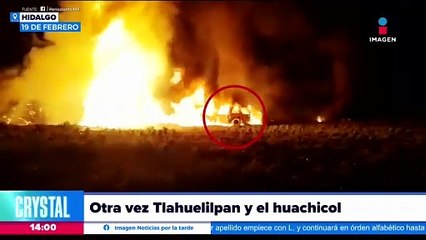 Explota camioneta usada para huachicol en Hidalgo