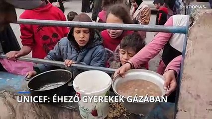 Éhező gyerekek Gázában