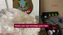 Presa passageira que tentava embarcar pra Portugal com drogas no corpo