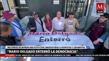 Militantes de Morena arremeten contra Mario Delgado por candidaturas de expriistas y expanistas
