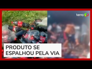 Carga de refrigerante é saqueada após produto tombar no RJ