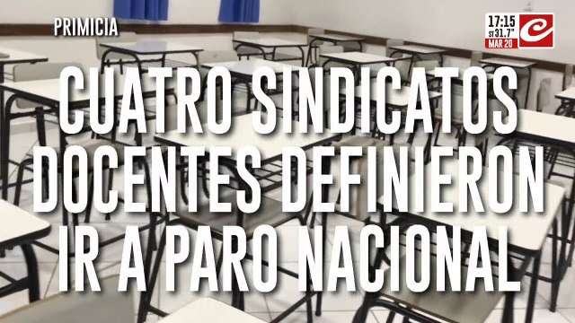 Cuatro sindicatos docentes definieron ir al paro nacional
