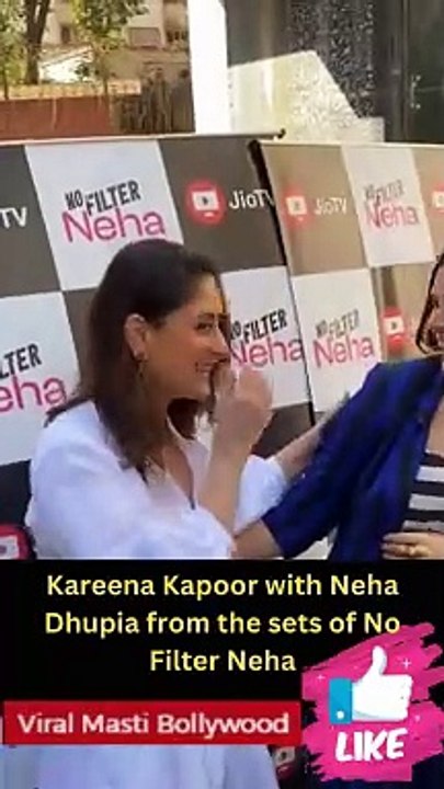 Kareena Kapoor with Neha Dhupia from the sets of No Filter Neha