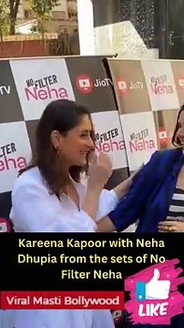 Kareena Kapoor with Neha Dhupia from the sets of No Filter Neha