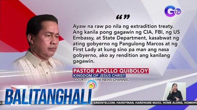 Pastor Apollo Quiboloy, inakusahan ang U.S. Government at kasalukuyang administrasyon na nagtutulungan umano para siya ay i-eliminate | BT