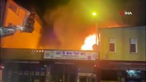 Gaziosmanpaşa’da 2 katlı iş yeri alev alev yandı