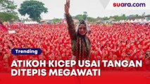 Lagi Senyam-senyum, Siti Atikoh Langsung Kicep Usai Tangan Ditepis Megawati Saat Foto Bareng