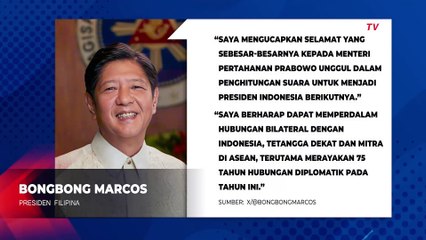 Presiden Filipina Bongbong Marcos Ucapkan Selamat ke Prabowo soal Pilpres