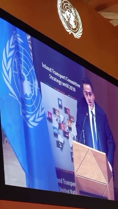 الترجمة الحرفية لكلمة معالي وزير الاشغال العامة والنقل في حكومة تصريف الاعمال الدكتور علي حمية التي القيت في جلسة العمل الاستراتيجية لمؤتمر الدورة  الـ 86 للجنة النقل الداخلي المخصصة لمندوبي الحكومات في اللجنة الاقتصادية لأوروبا المنعقدة في جنيف.