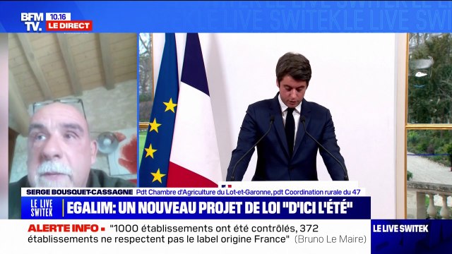 Annonces de Gabriel Attal: le Salon de l'agriculture va mal se passer assure Serge Bousquet-Cassagne (président Coordination rurale du 47)