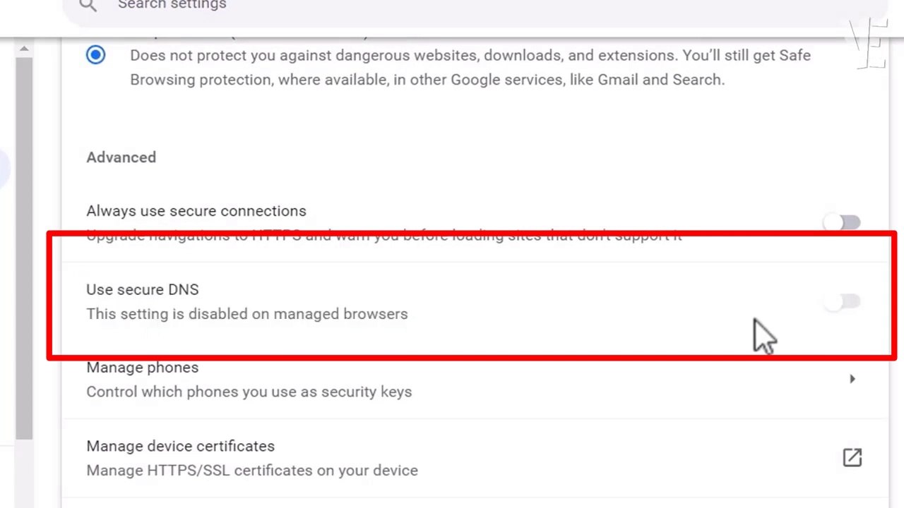 How To Fix This Setting is Disabled on Managed Browsers and Enable Use secure DNS in Google Chrome