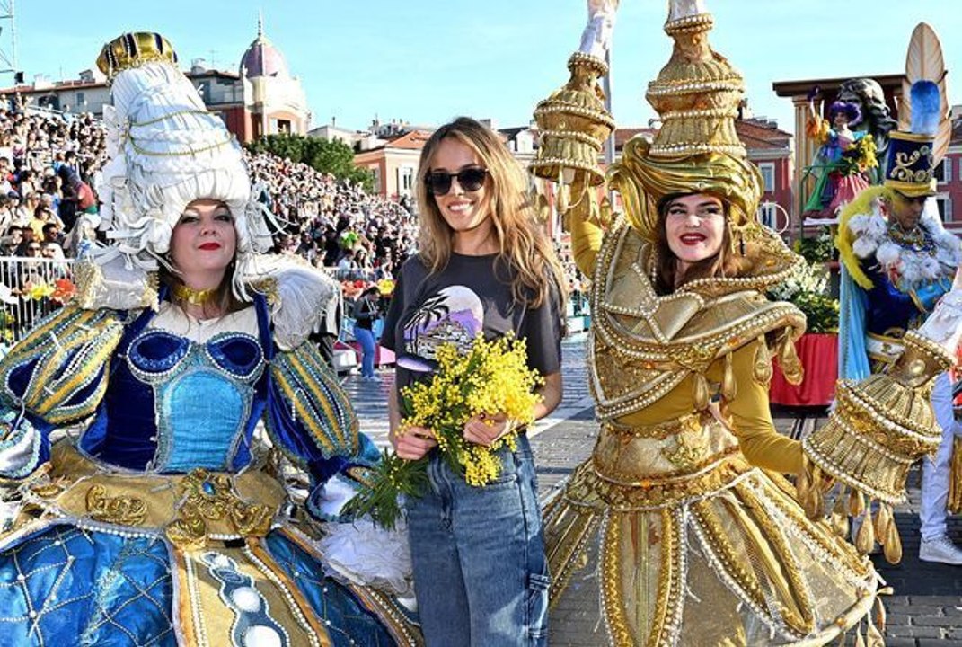 Philippe Lacheau et Élodie Fontan amoureux et rayonnants au Carnaval de Nice