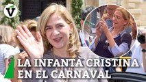 La infanta Cristina, muy bien acompañada, bailando y dándolo todo en el Carnaval de Las Palmas