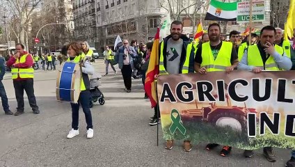 Protesta en Madrid de los agricultores de Soria
