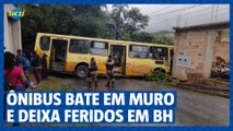 Ônibus perde freio, bate em muro e deixa feridos em BH