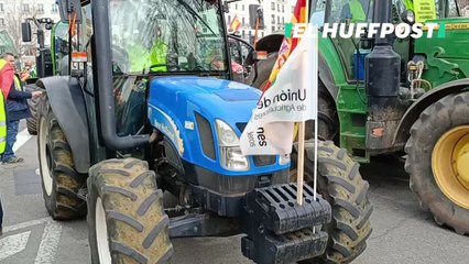 Tractores en la manifestación en Madrid