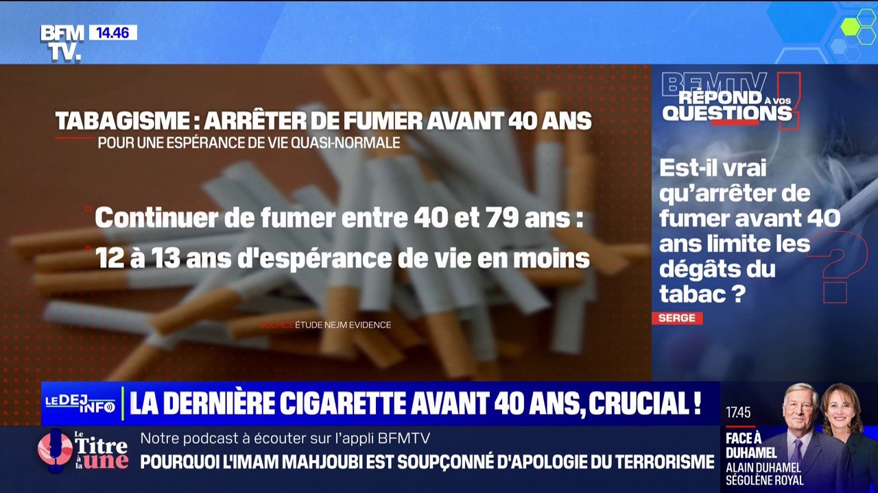 Est-il vrai qu'arrêter de fumer avant 40 ans limite les dégâts du tabac? BFMTV répond à vos questions